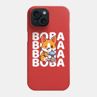 Cute Corgi Dog Drinking Boba Phone Case