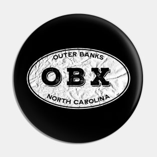 OBX Oval in White Distressed Pin