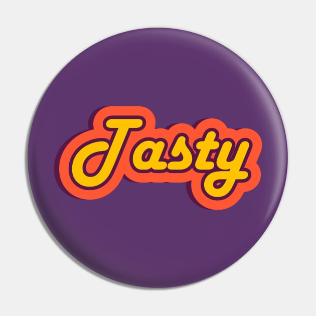 Tasty Retro Text, Colorful Food Descriptive Word Pin by JahmarsArtistry - APA