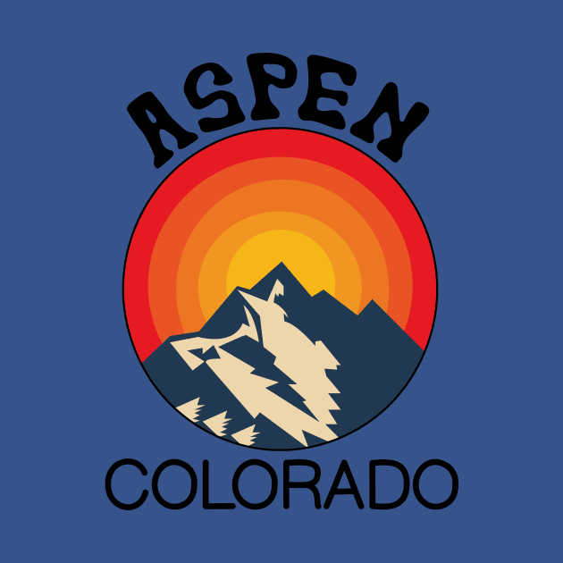 Aspen, Colorado, Colorado Lifestyle, Skiing, Snowboarding, Aspen Mountains, Retro Mountain Aspen by FashionDesignz