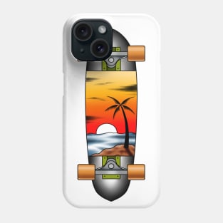 Skateboard Sunset beach Phone Case