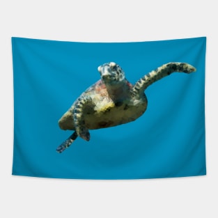 Low poly sea turtle Tapestry