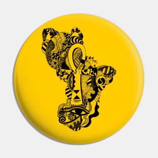 Black and Yellow Horus Ankh Pin