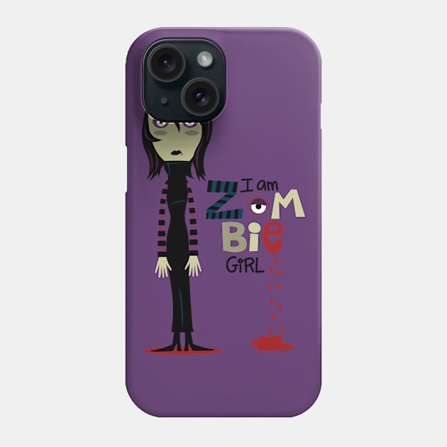Zombie girl Phone Case by JoanaJuheLaju1