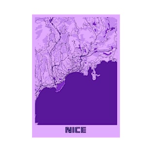 Nice - France Lavender City Map T-Shirt