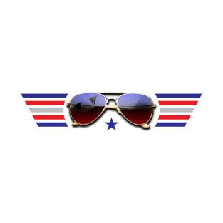 Aviator Sunglasses with Tomcats T-Shirt