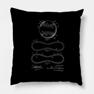 Baseball Vintage Patent Drawing Pillow