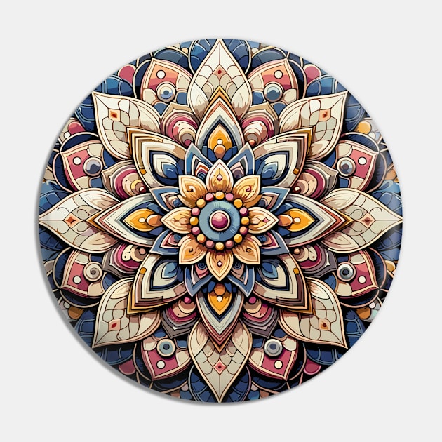 Abstract Geometric Color Mandala 6 Pin by AmandaOlsenDesigns