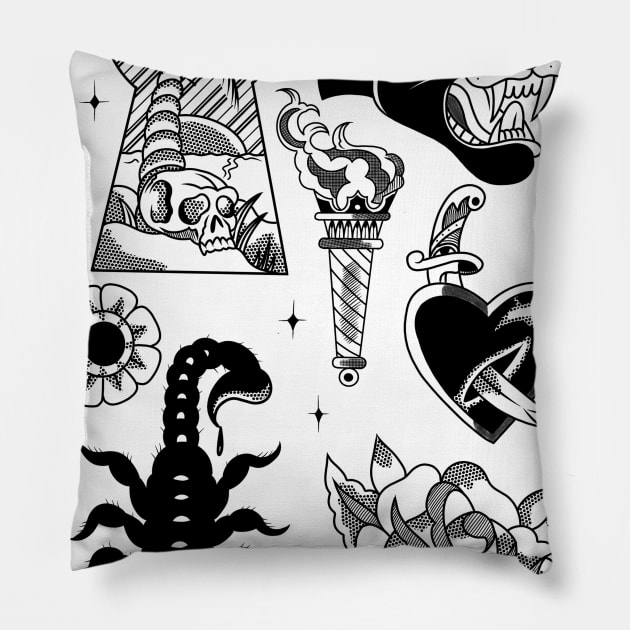 Flash Tattoo Shirt Pillow by Jim Pixel Inc