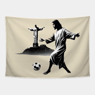 Copa Jesus Minimalist Soccer Tapestry