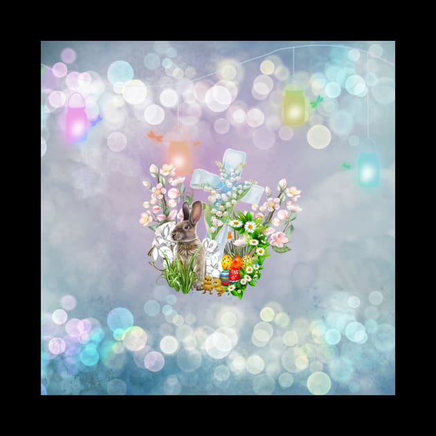 Sweet easter design with bunny and cross by Nicky2342