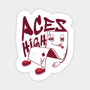 Ace Card Smoking Weed P Magnet