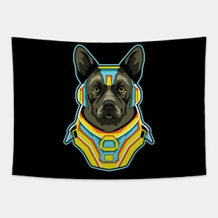 cyborg dog illustration Tapestry