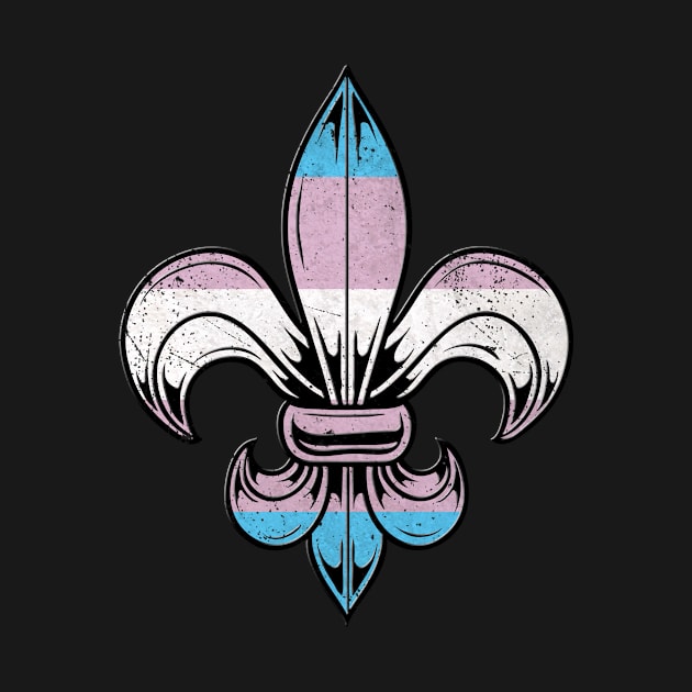 Transgender Pride Flag Fleur de Lis T-Shirt by wheedesign