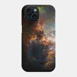 Man in lotus pose Phone Case