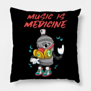 Girl Graffiti Tagging Music Pillow