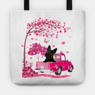 Valentine's Day Love Pickup Truck Scottish Terrier Tote