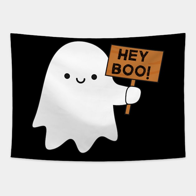 Hey Boo! Cute and Sweet Ghost Tapestry by Unraveled