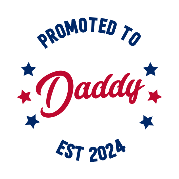 Promoted To Daddy Est. 2024 Shirt Baby Gift For New Daddy by SecuraArt