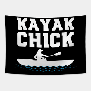 Funny Kayak Chick gift Tapestry