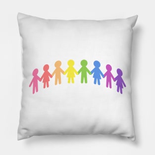 Paper People Or Doll Chain Semi Circle Pillow