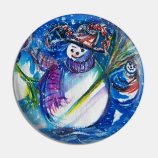 SNOWMEN IN THE WINTER NIGHT Pin