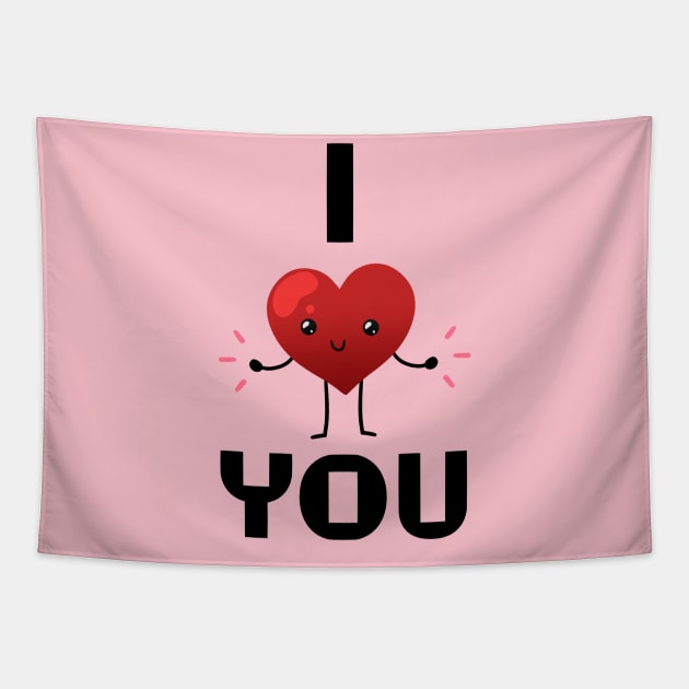 I heart you Tapestry by Ashe Cloud