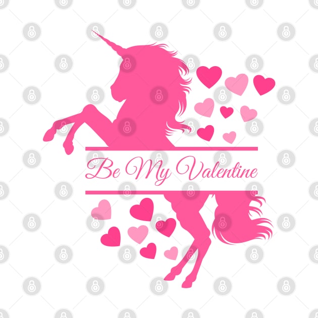 Would You Be My Valentine Lover Design, Cute Unicorn Horse Happy Valentines Day Fans Lovers. Funny Valentine Day Quote Gifts by Printofi.com