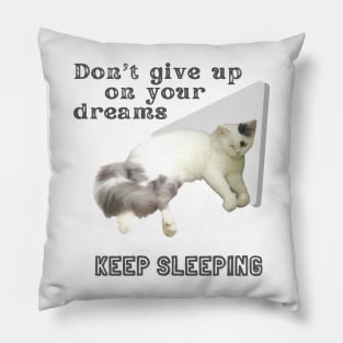 Don't give up on your dreams. Keep sleeping Pillow