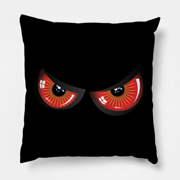 Red evil eyes Pillow by AnnArtshock