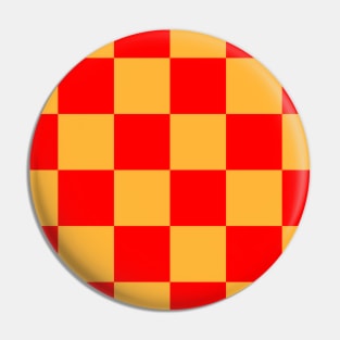 Checkerboard Square Seamless Pattern - Orange & Red Pin