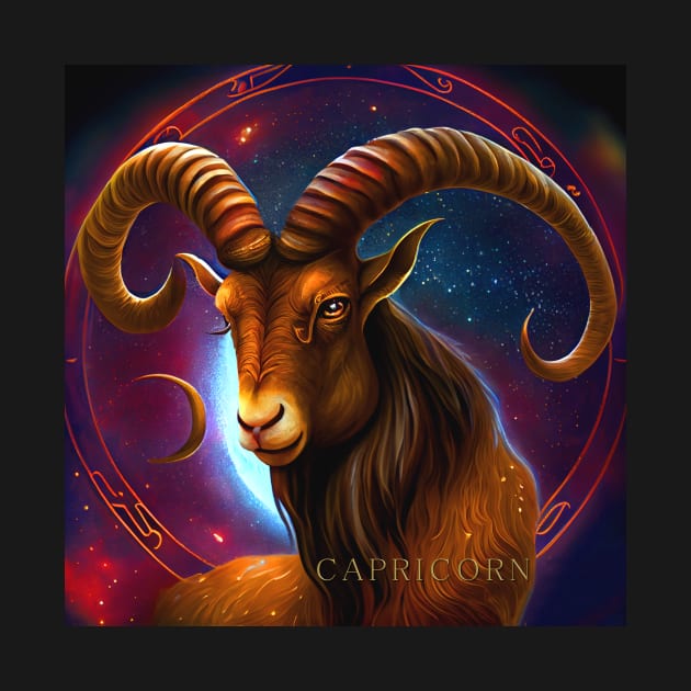 Zodiac Sign CAPRICORN - Fantasy Illustration of Capricorn by KOTOdesign