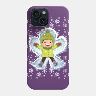 kid doing a snow angel Phone Case