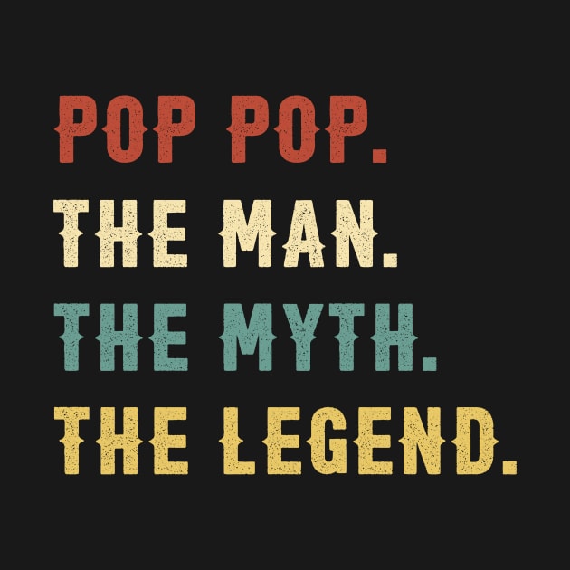 Fathers Day Gift Pop Pop The Man The Myth The Legend by Soema