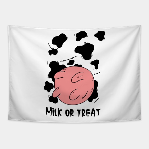 milk or treat cow halloween costume  for adults and kids Tapestry by YOUNESS98