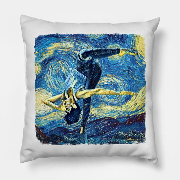 Yoga Van Gogh Style Pillow by todos