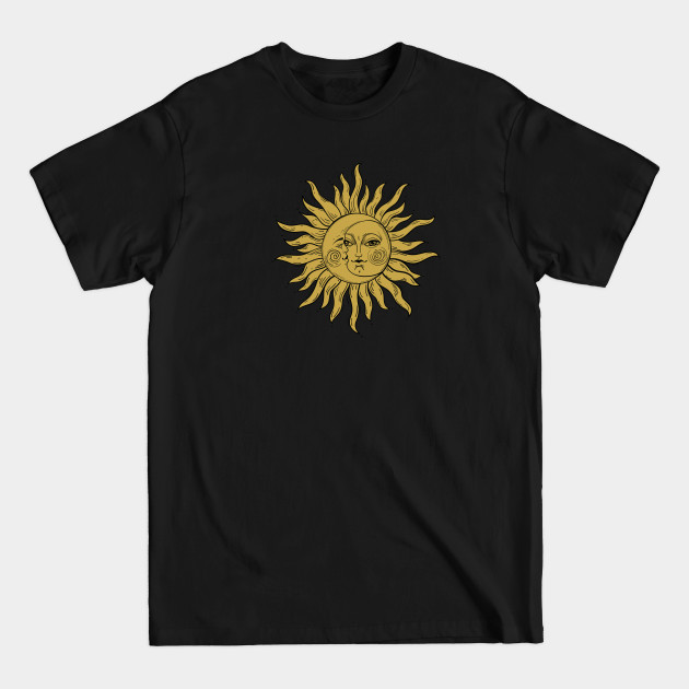 Disover Sun and Moon Crescent Face - Tarot Card - T-Shirt