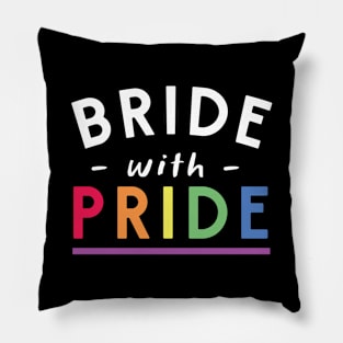 Bride with pride rainbow Pillow