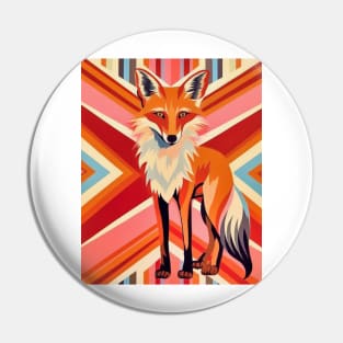 Spectrum Fox: Radiant Op Art Red Fox Pin