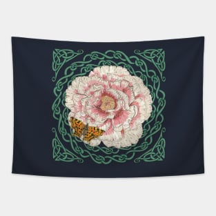 Celtic Peony and Comma Butterfly Tapestry