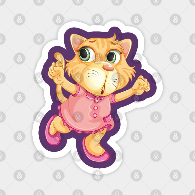 Cute cat dressed in a frock Magnet by Right-Fit27