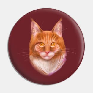 Ginger Maine Coon Cat Pin