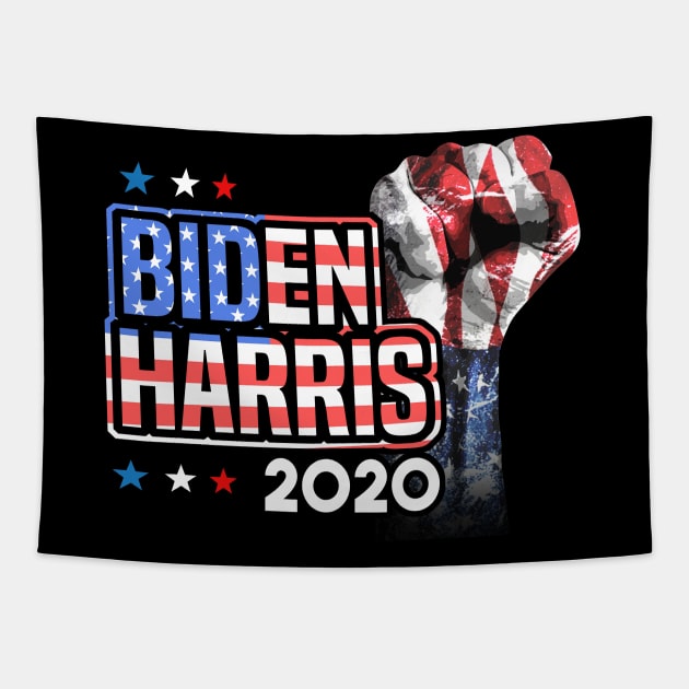 Biden Harris 2020 American Flag Fist Tapestry by dnlribeiro88