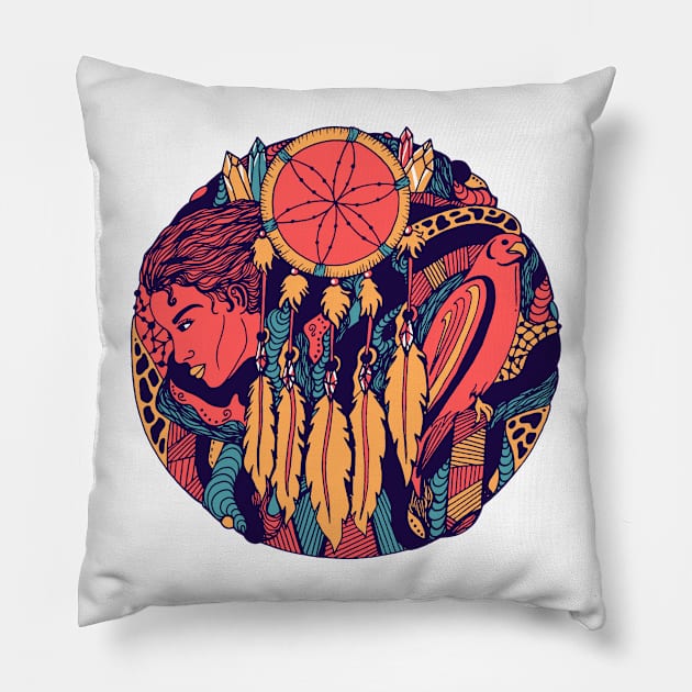 Retro Triad Dream Falcon Pillow by kenallouis