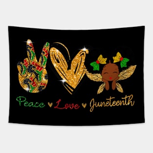 Peace Love Juneteenth June 1865 African black Freedom Women Tapestry