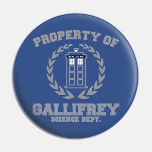 Property of Gallifrey Pin