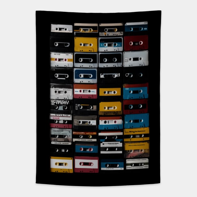 Old Music Cassettes Tapestry by BAJAJU