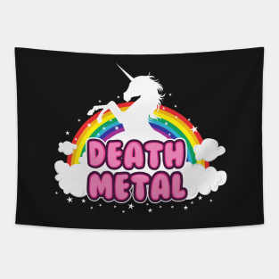 Death Metal Unicorn Tapestries Teepublic