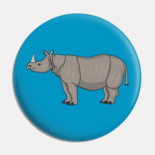 Javan rhinoceros cartoon illustration Pin