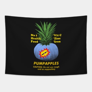 Crazy Blue Pumpkin Pineapple Mock Health Food Tapestry